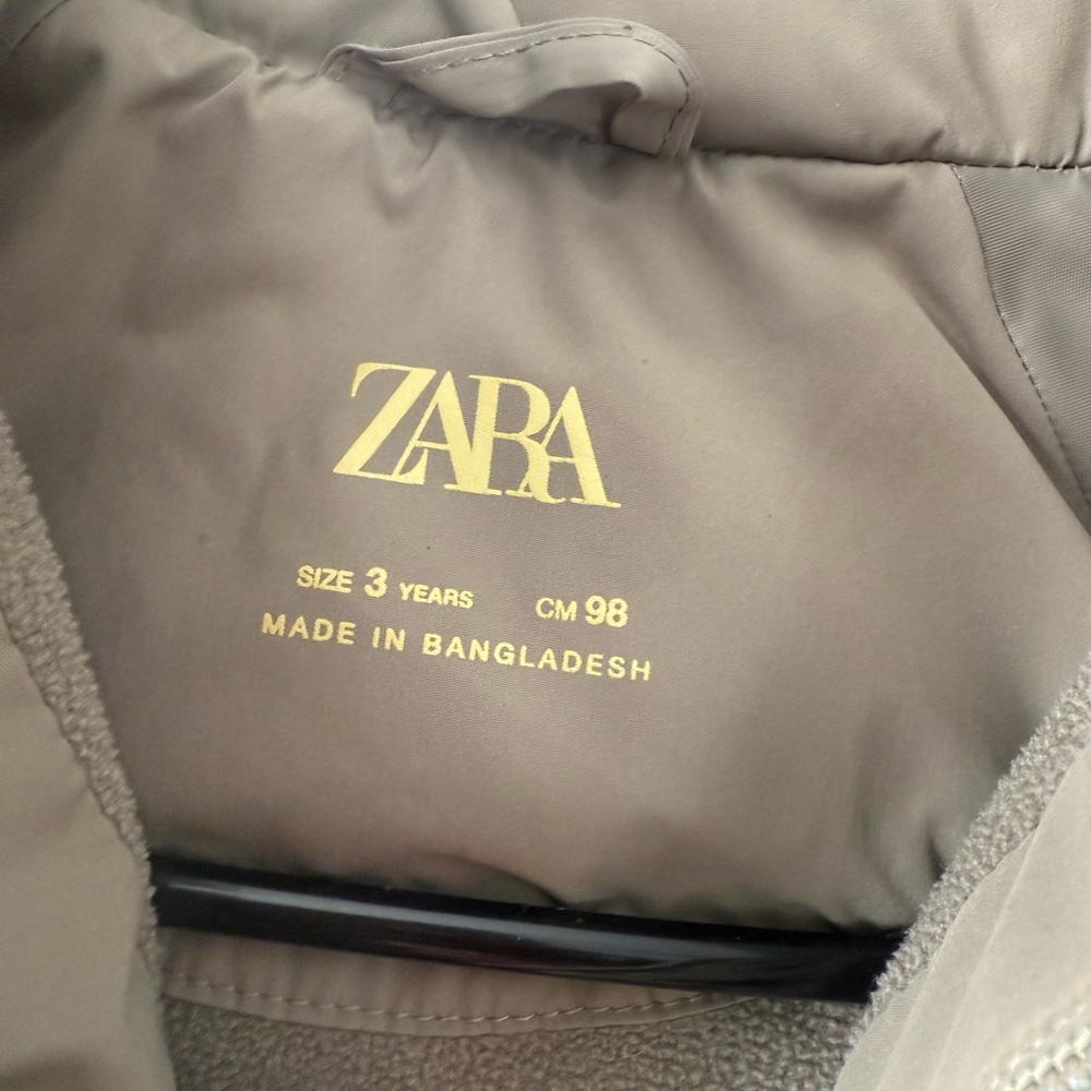 Zara Olive Green Puffer Coat - Picture 3 of 4
